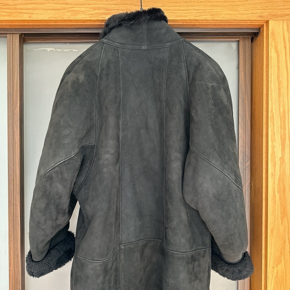 VINTAGE SHEEPSKIN SHEARLING FUR MAXI COAT - Picture 8 of 8